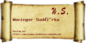 Weninger Sudárka névjegykártya